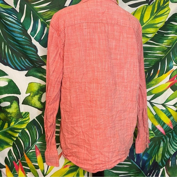 EUC $54 Marc Anthony Large Slim Fit Orange Spring Summer Button Down Shirt - Picture 4 of 6